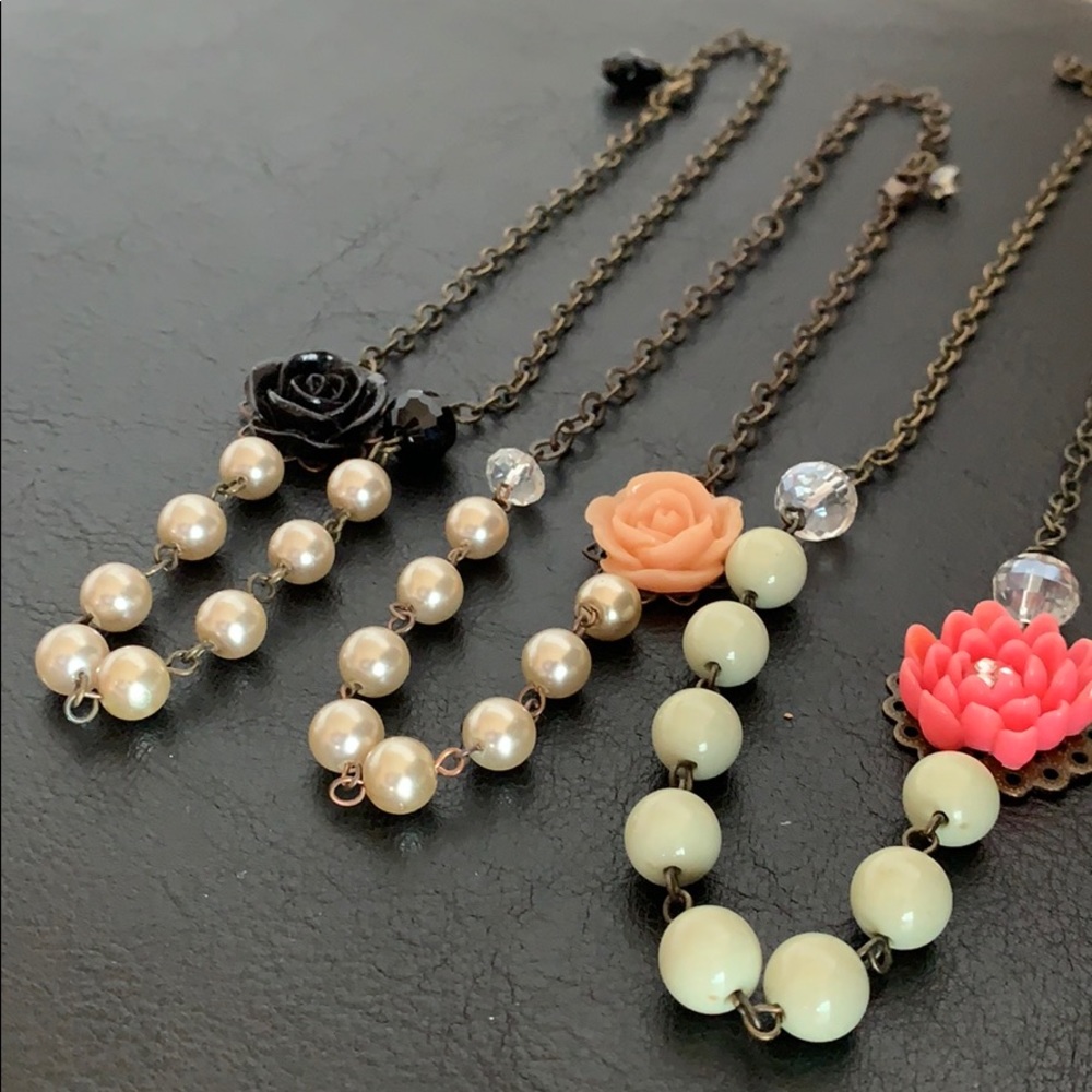 Lot of 3 necklaces chokers jewelry handcrafted